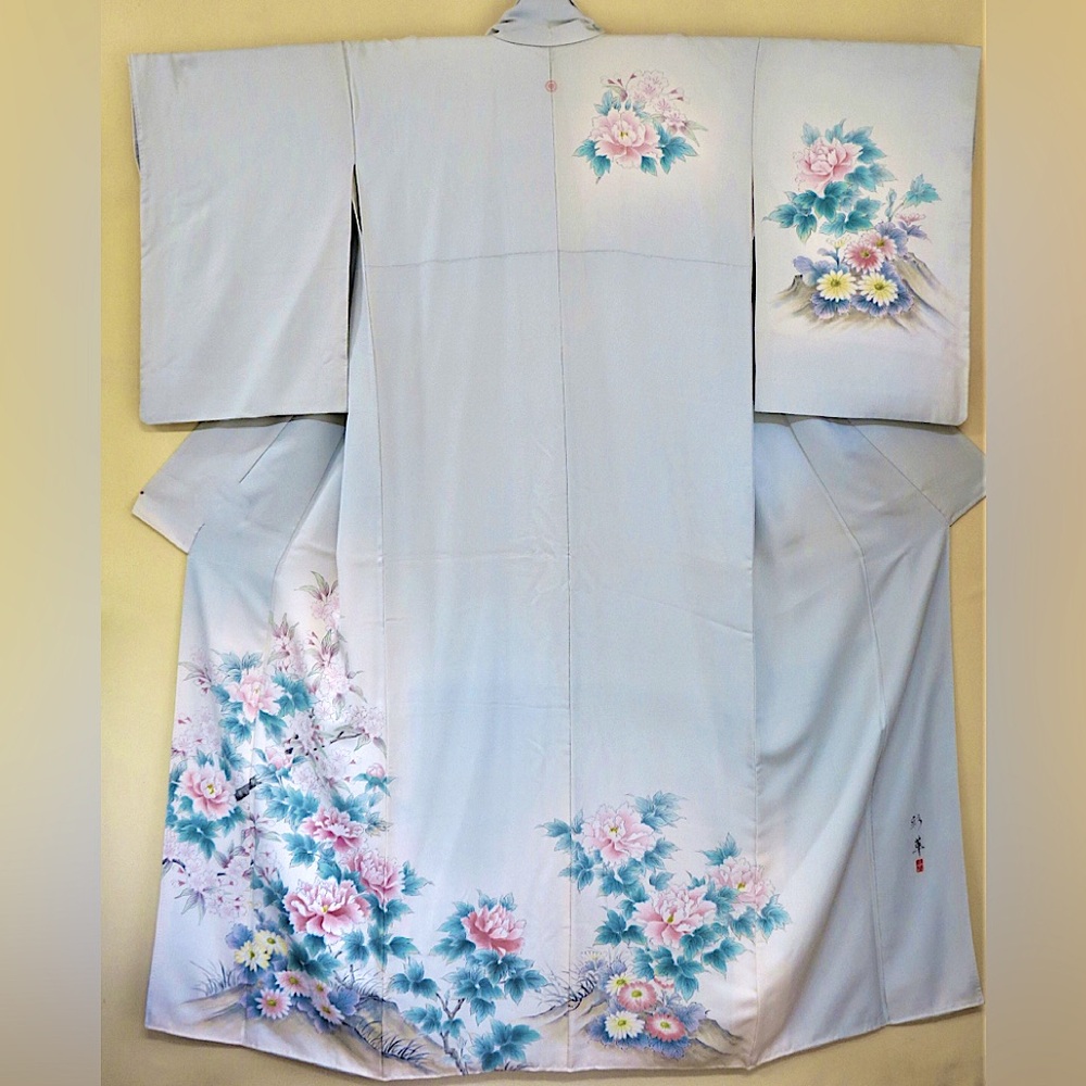 Gorgeous Silk Visiting Kimono Artist Signed